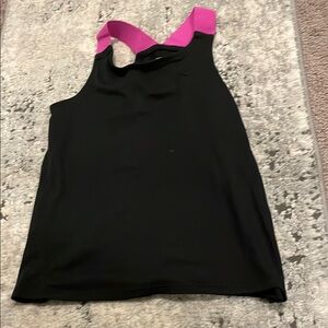 Women's Black and Pink Tank Top